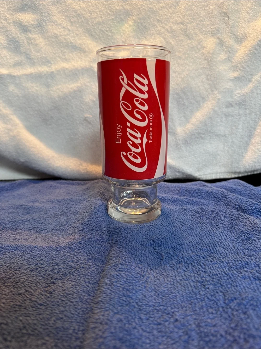 Vintage Pedestal 32oz Coca Cola Glass 1970s